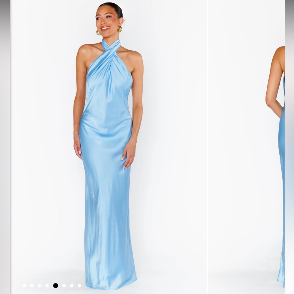 Show Me Your Mumu Jasmine Halter Maxi Dress, Baby Blue